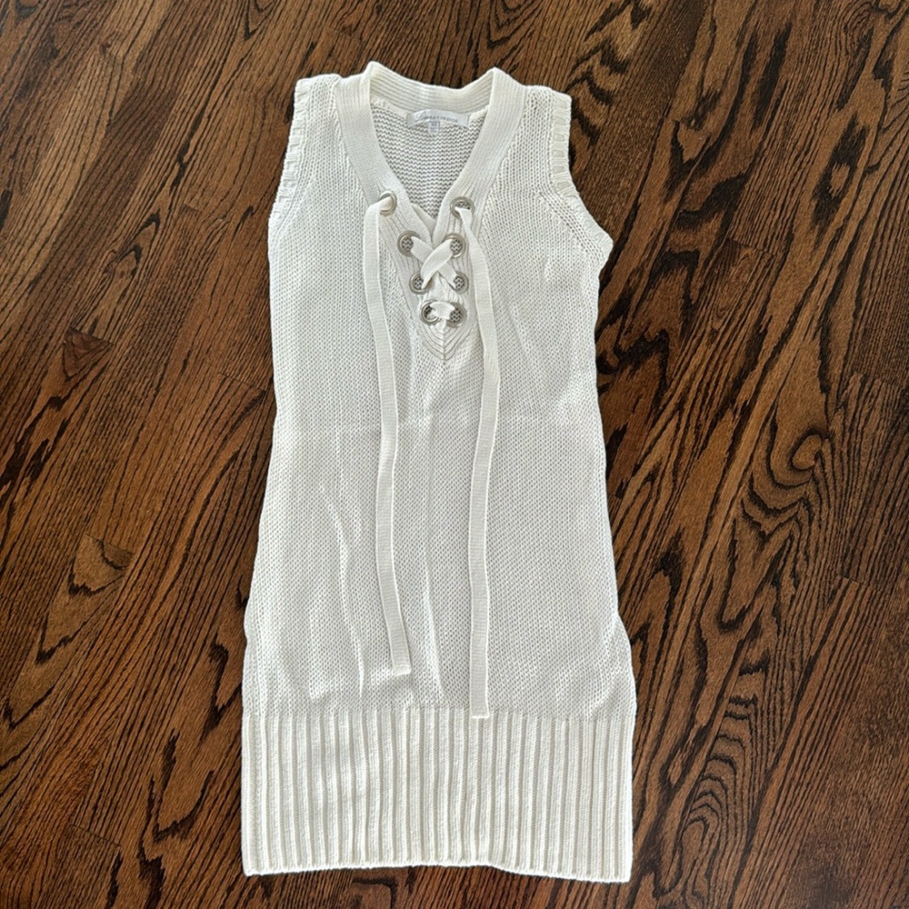 Lovers and friends XS ivory sweater dress or beach cover up